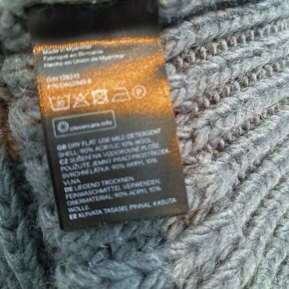 H&M Green Acrylic Long Sleeve Turtle Neck Chunky Knit Sweater Size XL - Picture 6 of 6